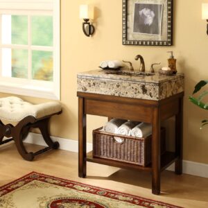 Chans Furniture Q404 Darren 29 Inch Brown Bathroom Vanity