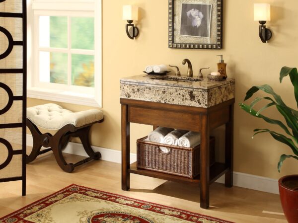 Chans Furniture Q404 Darren 29 Inch Brown Bathroom Vanity