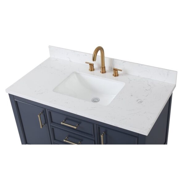 Chans Furniture QT-7220-NB42 42 Inches Tennant Brand Color Finish Single Sink Bathroom Vanity In Navy Blue