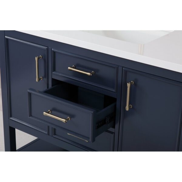 Chans Furniture QT-7220-NB42 42 Inches Tennant Brand Color Finish Single Sink Bathroom Vanity In Navy Blue