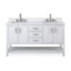 Chans Furniture FW-7330-W60QT 60 Inches Tennant Brand Double Sink Bathroom Vanity In White Finish