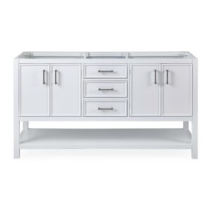 Chans Furniture FW-7330-W60QT 60 Inches Tennant Brand Double Sink Bathroom Vanity In White Finish