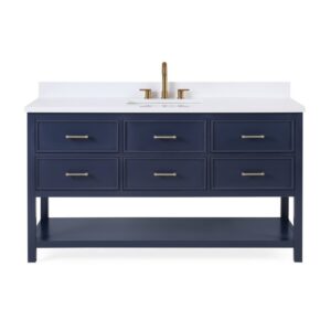 Chans Furniture GD-7440-NB60S 60 Inches Tennant Brand Color Felton Bathroom Sink Vanity In Navy Blue