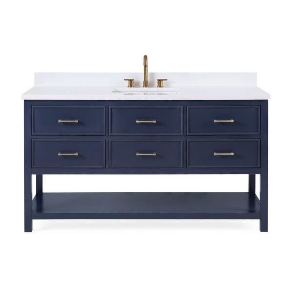 Chans Furniture GD-7440-NB60S 60 Inches Tennant Brand Color Felton Bathroom Sink Vanity In Navy Blue