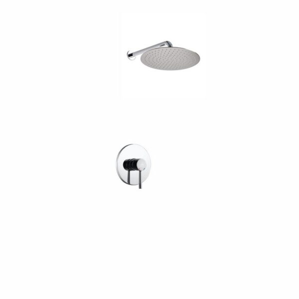 KubeBath R-WR121V Aqua Rondo Shower Set with 12 Inch Rain Shower in Triple Chrome