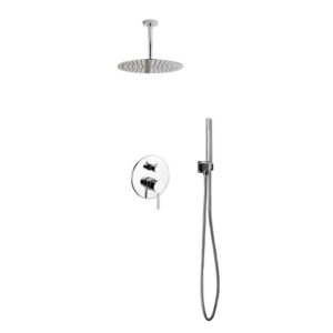 Kubebath KB RCR12HH2V Aqua Rondo Shower Set with Ceiling Mount 12 Inch Rain Shower and Handheld