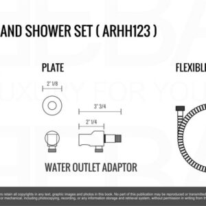 Kubebath KB RCR8HH2V Aqua Rondo Shower Set with 8 Inch Ceiling Mount Square Rain Shower and Handheld