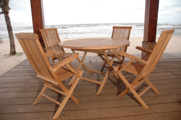 Anderson Bahama Classic Folding Armchair 5-Pieces Dining Set