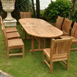 Anderson Sahara Dining Side Chair 9-Pieces Oval Dining Set