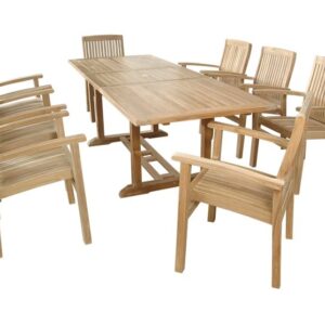 Anderson Bahama Stackable Sahara 9-Pieces Rectangular Dining Set B