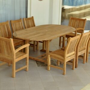 Anderson Bahama Sahara Side Chair 7-Pieces 87" Oval Dining Set