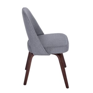 GFURN Sienna Executive Side Chair - Dark Grey Fabric & Walnut Legs