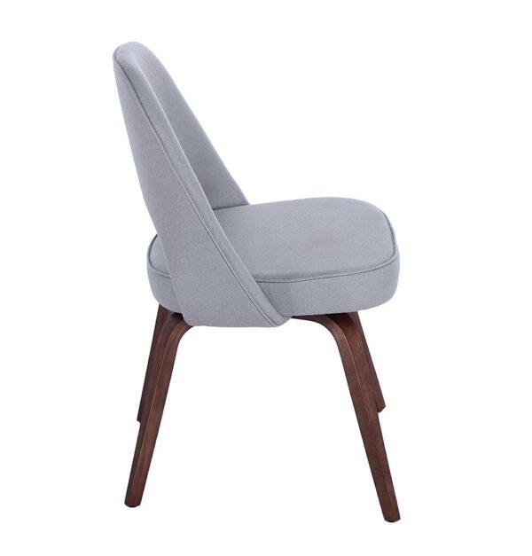 GFURN Sienna Executive Side Chair - Grey Fabric & Walnut Legs