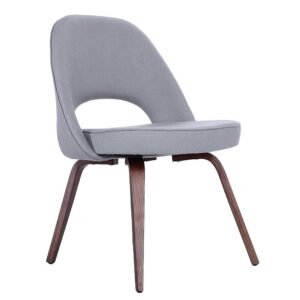 GFURN Sienna Executive Side Chair - Grey Fabric & Walnut Legs