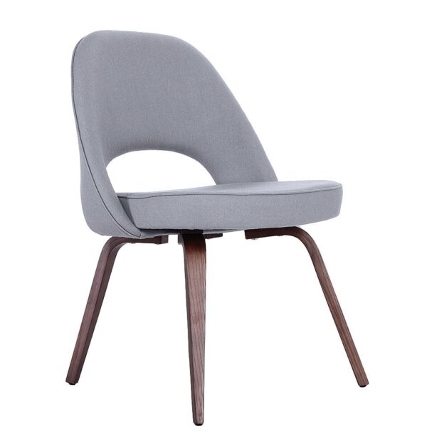 GFURN Sienna Executive Side Chair - Grey Fabric & Walnut Legs