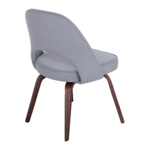 GFURN Sienna Executive Side Chair - Grey Fabric & Walnut Legs