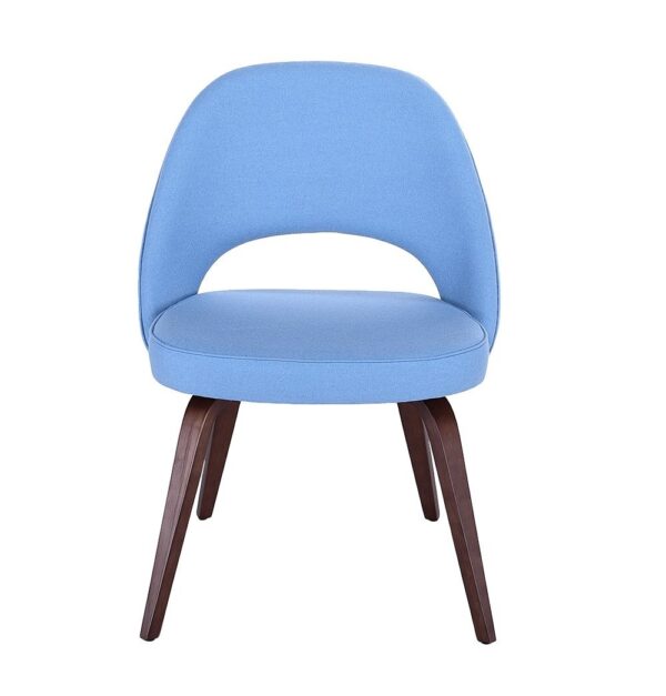 GFURN Sienna Executive Side Chair - Light Blue Fabric & Walnut Legs