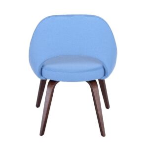 GFURN Sienna Executive Side Chair - Light Blue Fabric & Walnut Legs