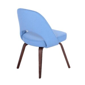 GFURN Sienna Executive Side Chair - Light Blue Fabric & Walnut Legs