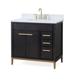 Chans Furniture TB-9838DK-V36 36 Inch Tennant Brand Modern Style Beatrice Bathroom Sink Vanity in Wenge