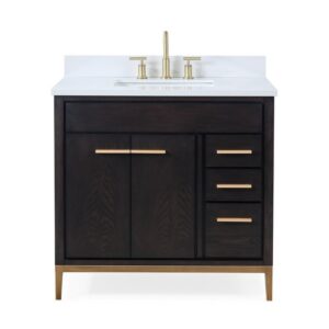 Chans Furniture TB-9838DK-V36 36 Inch Tennant Brand Modern Style Beatrice Bathroom Sink Vanity in Wenge