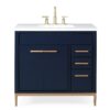 Chans Furniture TB-9888NB-V36 36 Inch Beatrice Bathroom Sink Vanity in Navy Blue