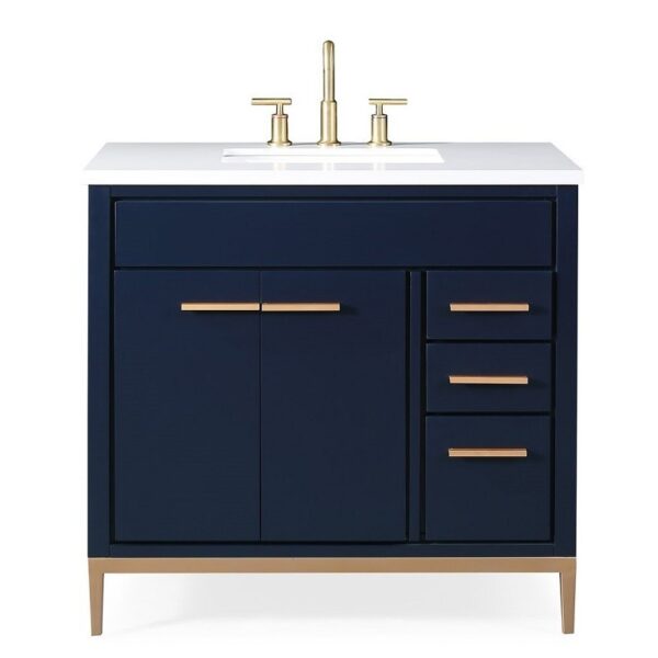 Chans Furniture TB-9888NB-V36 36 Inch Beatrice Bathroom Sink Vanity in Navy Blue