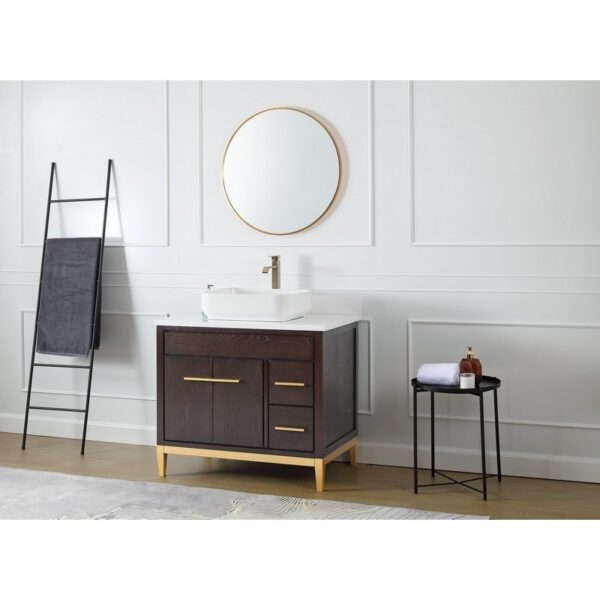 Chans Furniture TB-9936DK-36QT 36 Inches Tennant Brand Modern Style With Beatrice Vessel Single Sink Bathroom Vanity