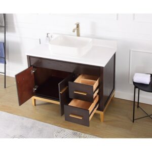 Chans Furniture TB-9942DK-42QT 42 Inches Tennant Brand Modern Style With Beatrice Vessel Single Sink Bathroom Vanity