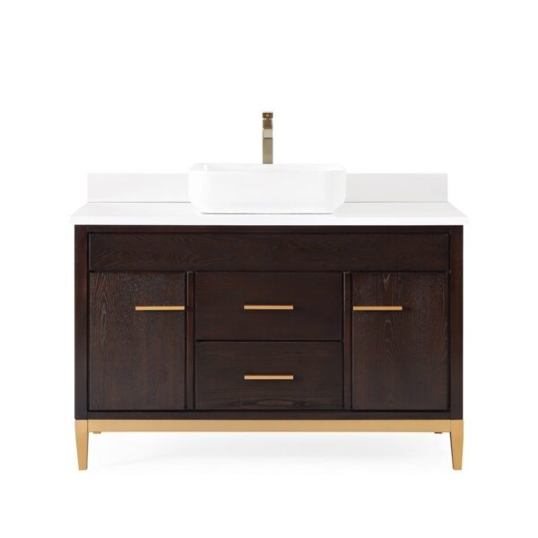 Chans Furniture TB-9948DK-48QT 48 Inches Tennant Brand Modern Style With Beatrice Vessel Single Sink Bathroom Vanity