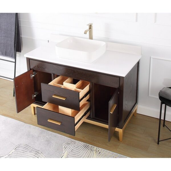 Chans Furniture TB-9948DK-48QT 48 Inches Tennant Brand Modern Style With Beatrice Vessel Single Sink Bathroom Vanity