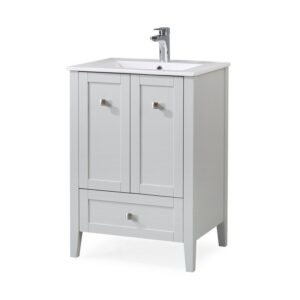 Chans Furniture WFS-85029CK 25 Inch Tennant Brand Vermezzo Modern Small Slim Gray Bathroom Vanity in Gray