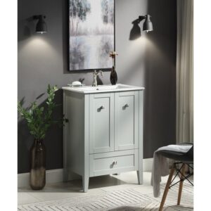 Chans Furniture WFS-85029CK 25 Inch Tennant Brand Vermezzo Modern Small Slim Gray Bathroom Vanity in Gray