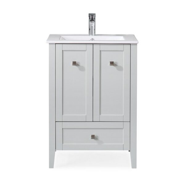 Chans Furniture WFS-85029CK 25 Inch Tennant Brand Vermezzo Modern Small Slim Gray Bathroom Vanity in Gray