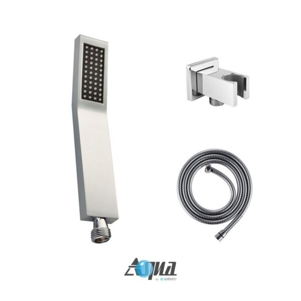 Kubebath KB WR3004JHH3V Aqua Piazza Shower Set with 12 Inch Square Rain Shower, Handheld and 4 Body Jets