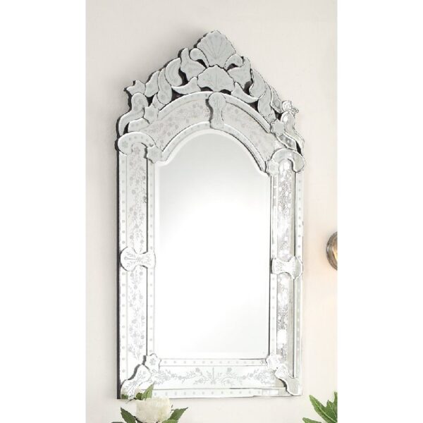 Chans Furniture YM-701-2541 Lanzara 25 Inch Arched Framed Venetian Style Wall Mount Bathroom Vanity Mirror