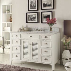 Chans Furniture GD-3028Q50 Kalani 50 Inch White Bathroom Sink Vanity