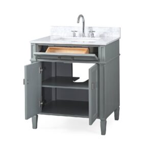 Chans Furniture ZK-1808-V30CK 30 Inch Tennant Brand Durand Modern Gray Bathroom Sink Vanity