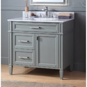 Chans Furniture ZK-1808-V36CK 30 Inch Tennant Brand Durand Bathroom Vanity in Grey