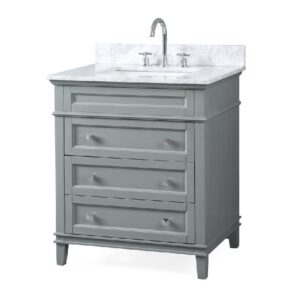 Chans Furniture ZK-1810-V30CK 30 Inch Tennant Brand Felix Bathroom Vanity in Grey