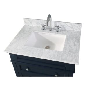 Chans Furniture ZK-1810-V30NB.QT 30 Inch Tennant Brand Felix Modern Style Navy Blue Bathroom Vanity