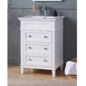 Chans Furniture ZK-1810-Z24W 24 Inch Tennant Brand Felix Bathroom Vanity in White