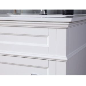 Chans Furniture ZK-1810-Z24W 24 Inch Tennant Brand Felix Bathroom Vanity in White