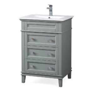 Chans Furniture ZK-1810-Z24CK 24 Inch Tennant Brand Felix Bathroom Vanity in Grey