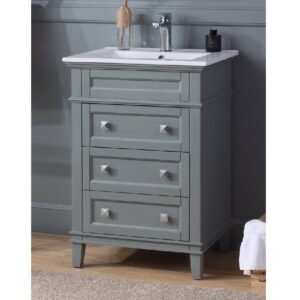 Chans Furniture ZK-1810-Z24CK 24 Inch Tennant Brand Felix Bathroom Vanity in Grey