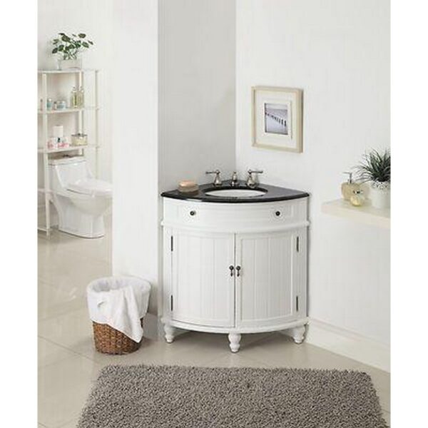 Chans Furniture ZK-47533GT 24 Inches Benton Collection Thomasville Corner Single Sink Bathroom Vanity