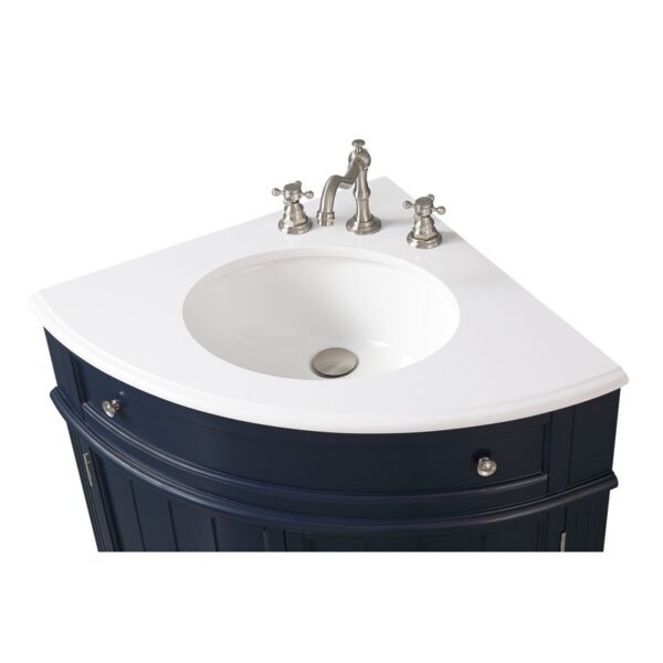 Chans Furniture ZK-47588NB 24 Inches Benton Collection Thomasville Corner Bathroom Vanity In Dark Blue