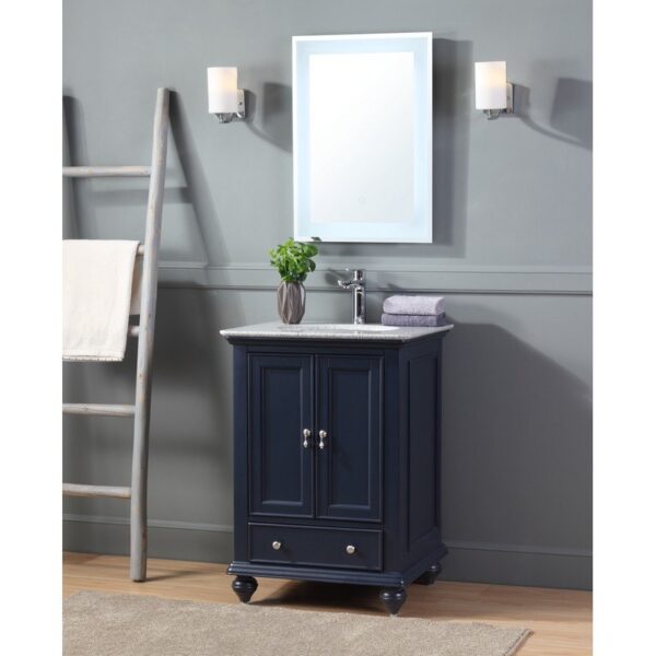 Chans Furniture ZK-9805NB 25 Inch Tennant Brand Gillian Powder Room Bathroom Sink Vanity in Navy Blue