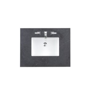 James Martin 050-S30-CSP-SNK 30 Inch Single Charcoal Soapstone Quartz Top with Sink, 3 cm