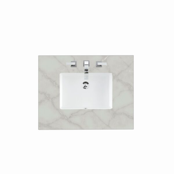 James Martin 050-S30-SNK 30 Inch Rectangular 8 Inch Widespread Porcelain Undermount Bathroom Sink